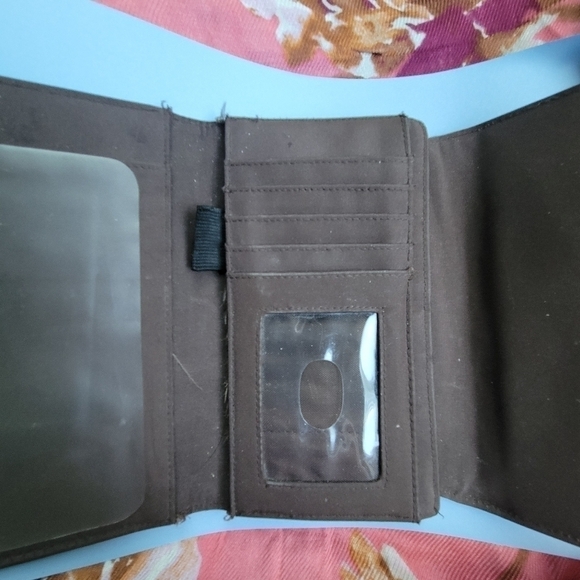 RGA Accessories Brown Fold Checkbook Wallet Vintage Floral Design - Picture 6 of 11